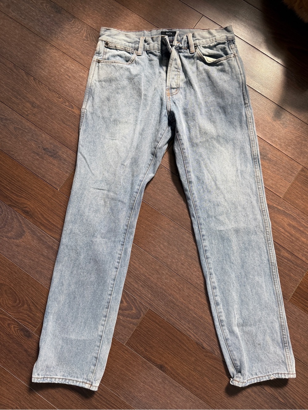 RVCA Men's Light Blue Slim Straight Jeans